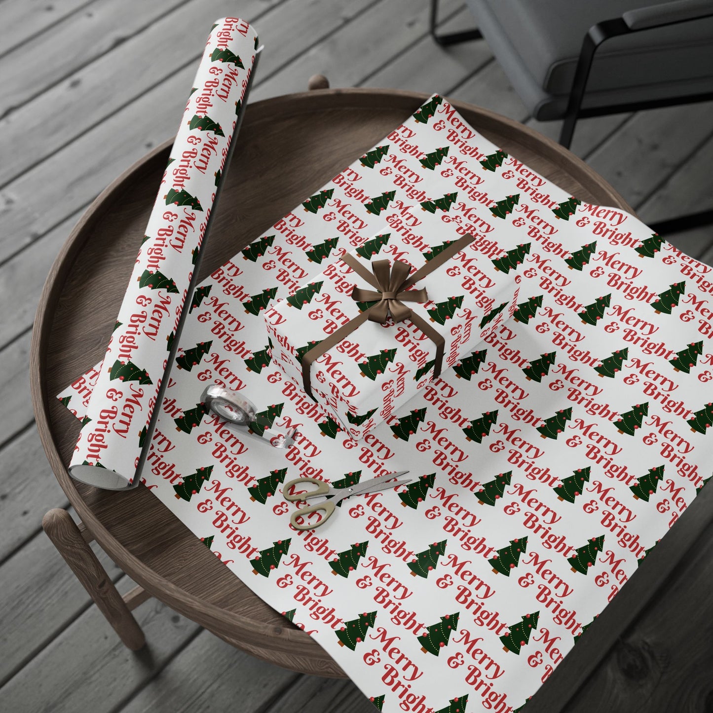 Merry & Bright Holiday Wrapping Paper – Eco-Friendly Christmas Gift Wrap for Every Celebration