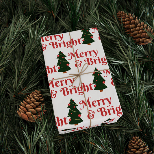Merry & Bright Holiday Wrapping Paper – Eco-Friendly Christmas Gift Wrap for Every Celebration