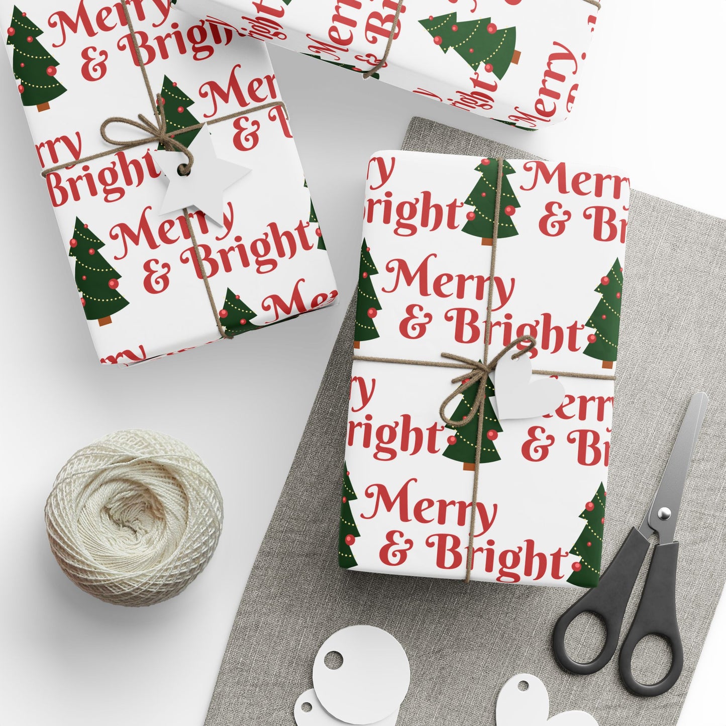 Merry & Bright Holiday Wrapping Paper – Eco-Friendly Christmas Gift Wrap for Every Celebration
